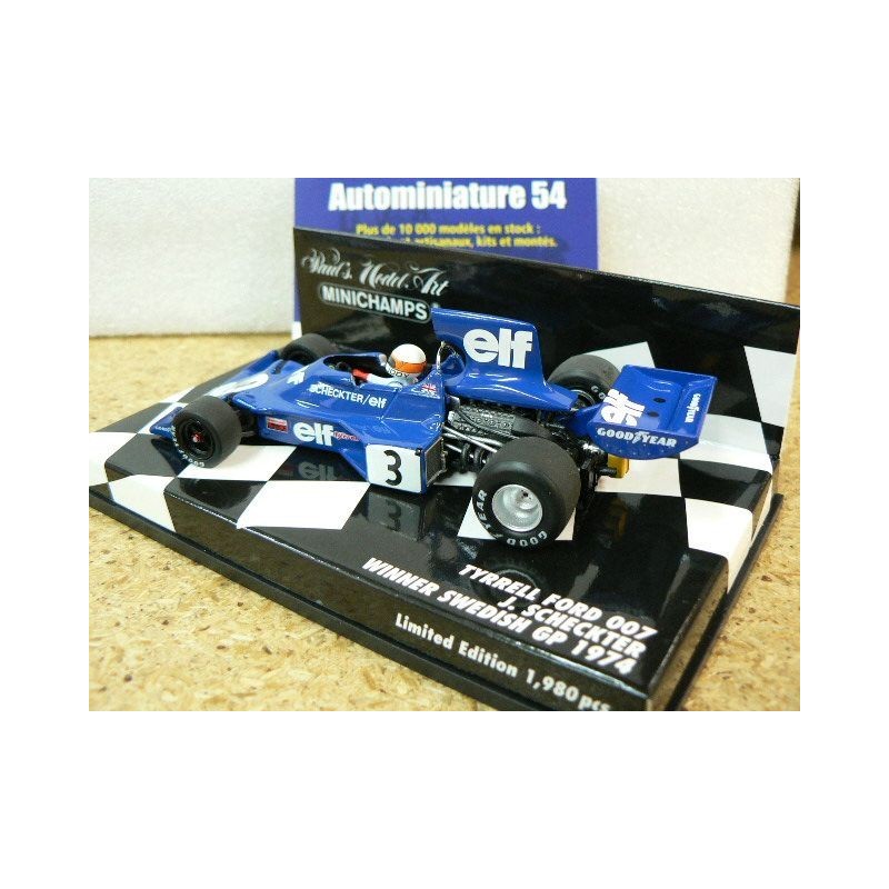 1974 Tyrrell Ford 007 J. Scheckter 1s Winner Swedish GP n°3 400740003  Minichamps