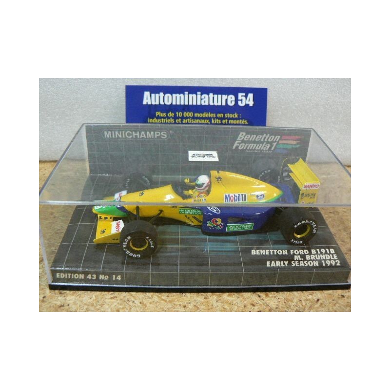 1992 Benetton Ford B191B M. Brundle Early season n°20 400920120 Minichamps