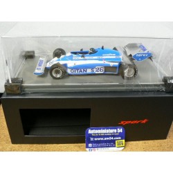 1977 Ligier JS7 n°26 Jacques Laffite 1st Winner GP Suède 18S679 Spark Model