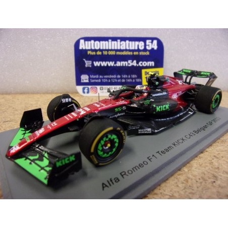 2023 Alfa Roméo Team Kick C43 n°24 Zhou Guayu Belgian GP S8922 Spark Model