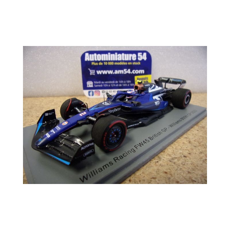 2023 Williams FW45 n°2 Logan Sargeant Williams 800th GP British S8589 Spark Model