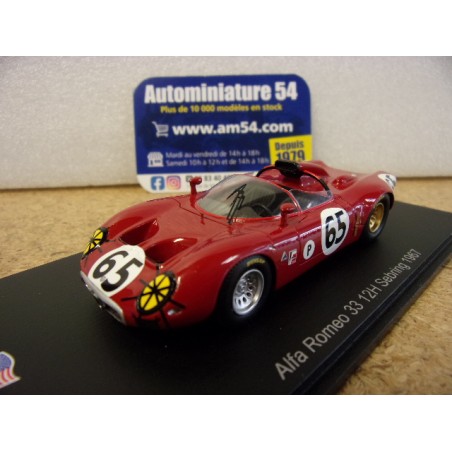 1967 Alfa Roméo 33 n°65 de Adamich - Zeccoli 12H Sebring US314 Spark model