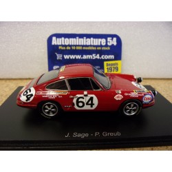 1970 Porsche 911S n°64 Sage - Greub Le Mans S4412 Spark Model