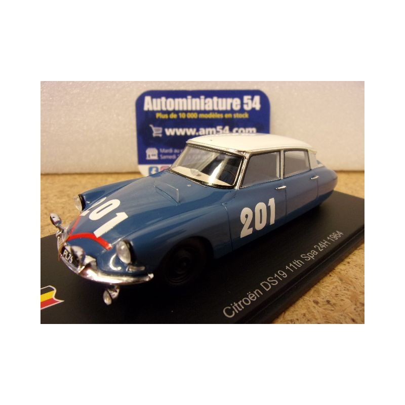 1964 Citroen DS19 n°201 Verrier - Bertaut 11th 24h SPA 100SPA01 Spark Model