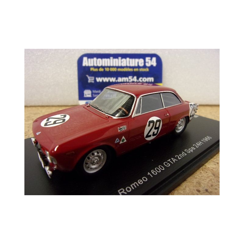 1966 Alfa Roméo 1600 GTA n°29 Pinto - Demoulin 2nd 24h SPA 100SPA09 Spark Model