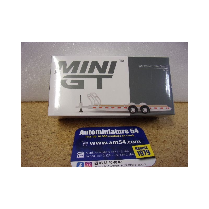 Car Hauler Type C - Remorque Porte Voiture Blanc MGTAC21 True Scale Miniatures MinGT