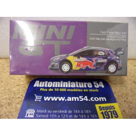 2022 Ford Puma Rally1 n°42 Breen - Nagle 2nd Sardegna Rally MGT0627 True Scale Models Mini GT 1.64