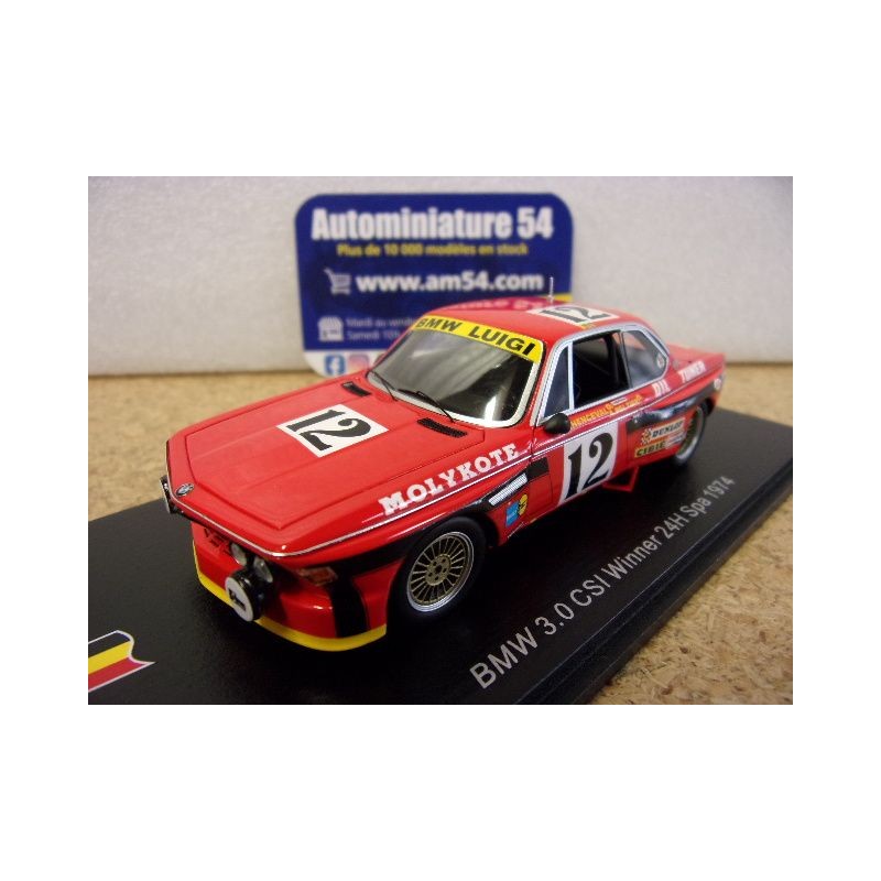 1974 BMW 3.0 CSi n°12 Xhenceval - Peltier - Dieudonné 1st Winner 24h SPA 43SPA1974 Spark Model