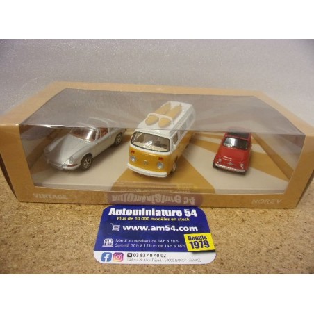 Coffret Vintage Porsche targa + Combi VW + Fiat 500 750053 Norev  Jet Car