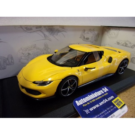 Ferrari 296 GTB Hybrid 380HP V6 Yellow 2021 BU16018Y Bburago Race&Play