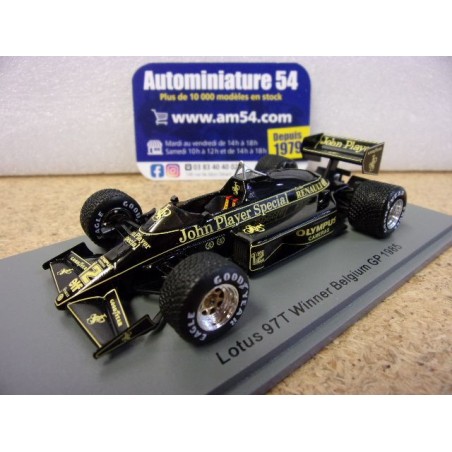 1985 Lotus Renault JPS 97T n°12 Ayrton Senna 1st Winner Belgium GP S7154 Spark Model