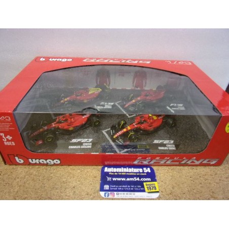 2022 - 2023 Coffret Ferrari F1 Charles Leclerc & Carlos Sainz 18-36848 Bburago Racing