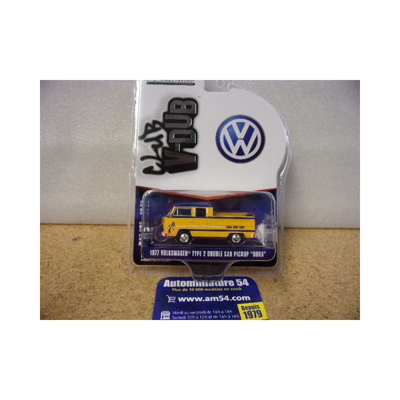 Volkswagen Type2 Double Cabine Doka Pickup 1977 "V-Dub Club" 36100-D Greenlight 1.64ième