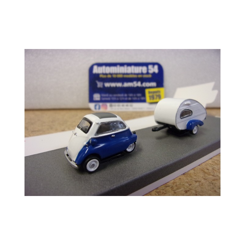 Bmw Isetta Blue + Caravane 452681300 Schuco 1.87