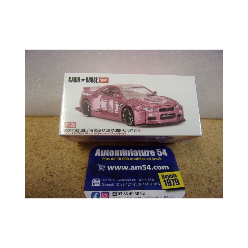 Nissan Skyline GTR R34 Kaido Racing Factory V1 KHMG128 True Scale Miniatures MinGT