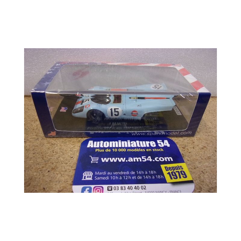 1970 Porsche 917K n°15 Rodriguez - Kinnunen - Sifert 4th 12H Sebring 43SE71 Spark Model