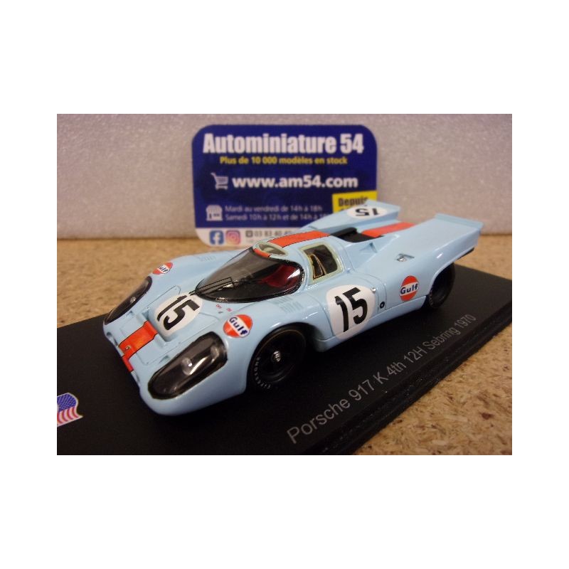 1970 Porsche 917K n°15 Rodriguez - Kinnunen - Siffert 4th 12H Sebring 43SE71 Spark Model