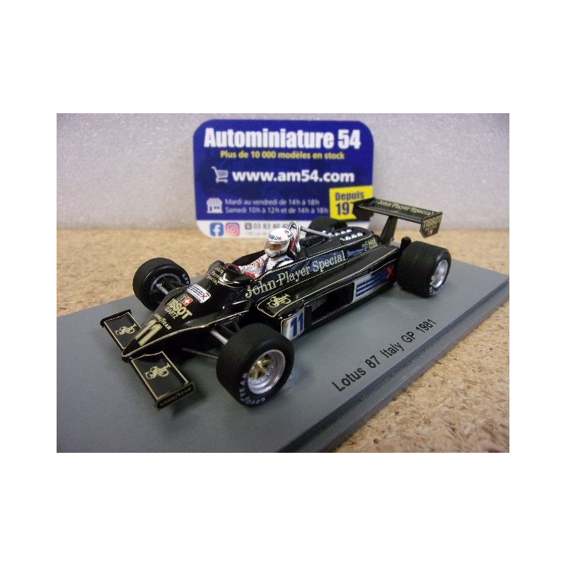 1981 Lotus 87 JPS n°11 Elio De Angelis Italy GP S5357 Spark Model