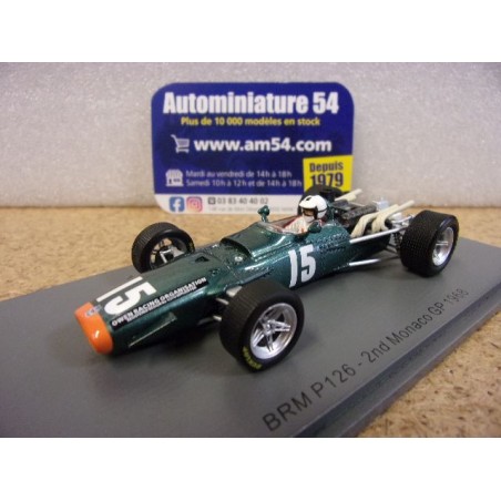 1968 BRM P126 n°15 Richard Attwood 2nd Monaco GP S5282 Spark Model