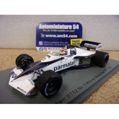 1983 Brabham BT52 n°5 Nelson Piquet 1st Winner Brazilian GP World Champion S7104 Spark Model