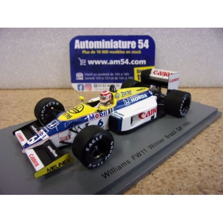 1986 Williams FW11 n°5 Nelson Piquet 1st Winner Brazil GP S7480 Spark Model