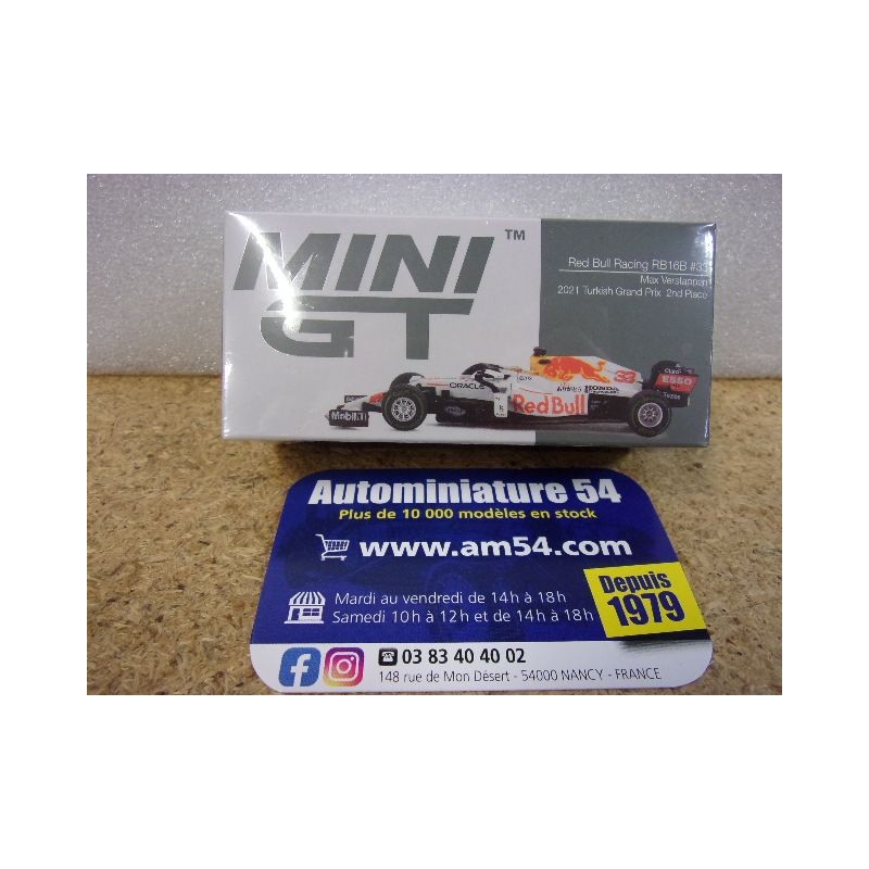 2021 Red Bull RB16B n°33 Max Verstappen 2nd Turkish GP MGT00680 True Scale Models Mini GT