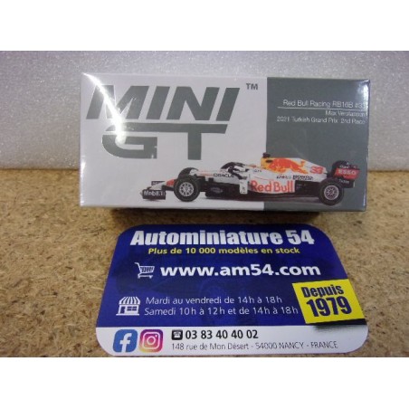 2021 Red Bull RB16B n°33 Max Verstappen 2nd Turkish GP MGT00680 True Scale Models Mini GT