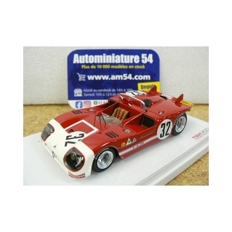 1971 Alfa Roméo Tipo 33.3 n°32 Henri Pescarolo 3rd Sebring 12H TSM144310 TrueScale Miniatures