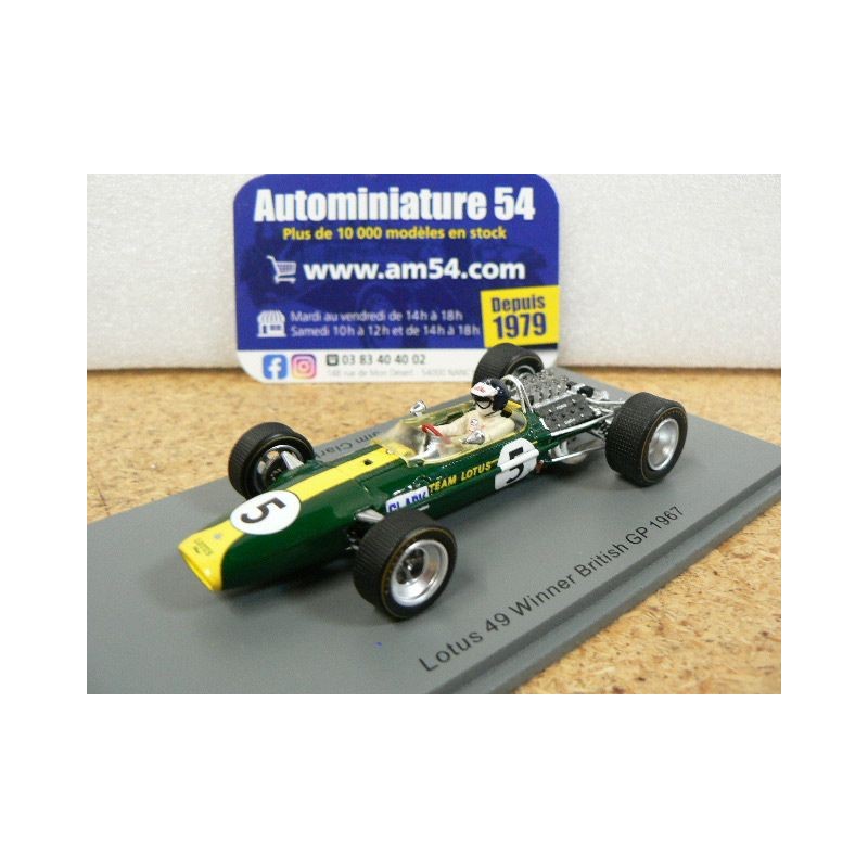 1967 Lotus 49 n°5 Jim Clark 1st Winner British GP S6362 Spark Model