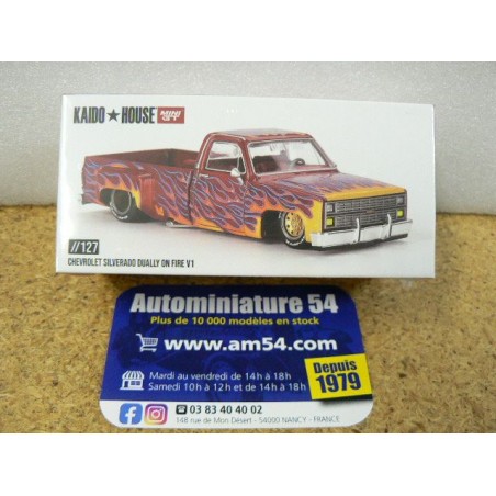 Chevrolet Silverado Dually On Fire V1 Kaido works KHMG127 True Scale Miniatures MinGT