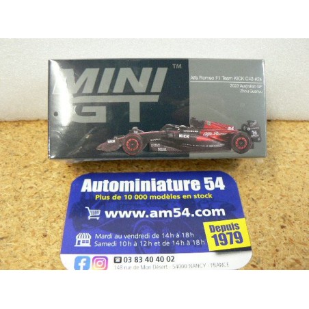 2023 Alfa Roméo Kick C43 n°24 Zhou Guanyu Australian GP MGT00728 True Scale Models Mini GT