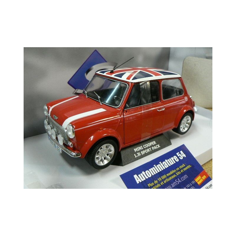 Mini Cooper Sport 1997 Night Fire red + Union Jack 1800604 Solido