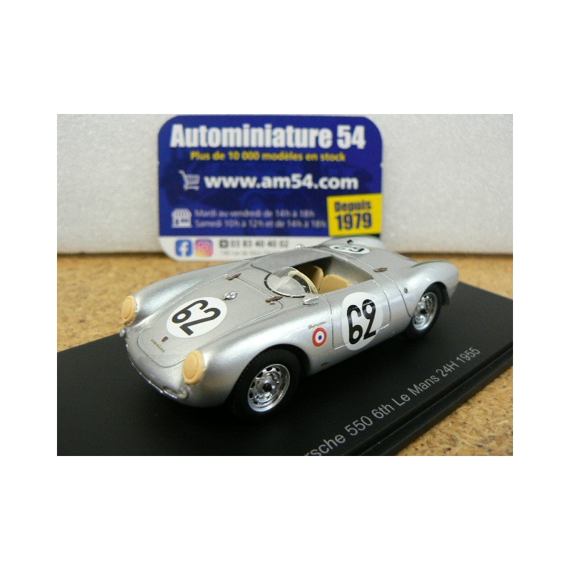 1955 Porsche 550 n°62 Gloeckler - Juhan 6th Le Mans S9712 Spark Model