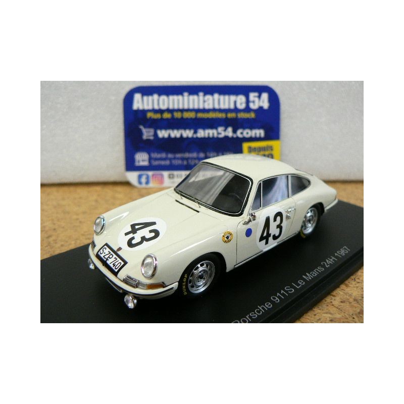 1967 Porsche 911S n°43 Franc - Fischhaber Le Mans S9737 Spark Model