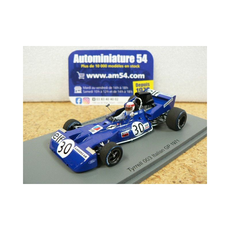 1971 Tyrrell 003 n°30 Jackie Stewart Italian GP World Champion S7214 Spark Model