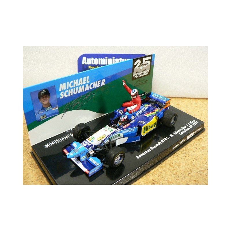 1995 Benetton Ford B195 n°1 M. Schumacher Canadian GP + figurine Alesi 1st Win 517950501 Minichamps