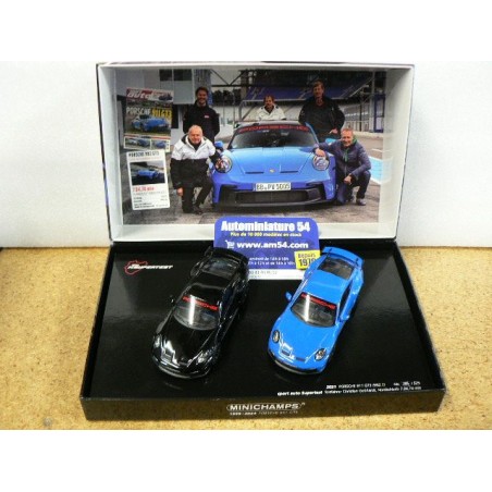 Porsche 911 - 992 GT3 2021 black - Blue Coffret GT3 1999 - 2024  412069200 Minichamps