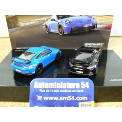 Porsche 911 - 992 GT3 2021 black - Blue Coffret GT3 1999 - 2024  412069200 Minichamps