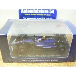 2024 Williams F1 FW46 n°2 Sargeant Bahrain GP Y376 Spark Model Sparky 1.64