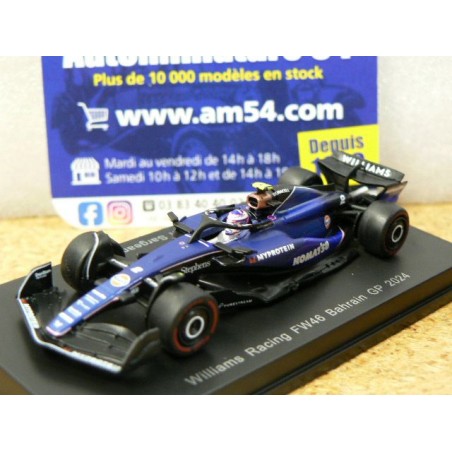 2024 Williams F1 FW46 n°2 Sargeant Bahrain GP Y376 Spark Model Sparky 1.64