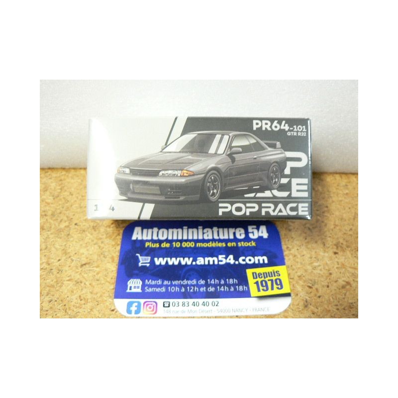 Nissan Skyline GTR R32 Gun Grey PR64-101 PopRace 1/64