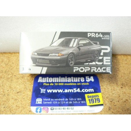 Nissan Skyline GTR R32 Gun Grey PR64-101 PopRace 1/64