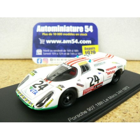 1972 Porsche 907 n°24 Mattli - Bayard - Brun Le Mans S9776 Spark Model