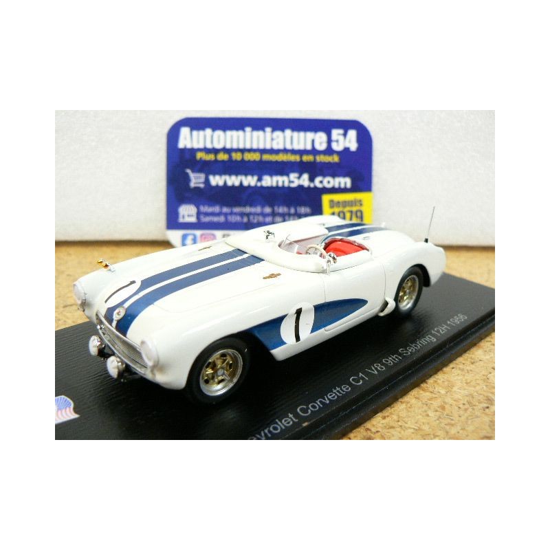 1956 Chevrolet Corvette C1 V8 n°1  Fitch - Hangsen 9th Sebring 12Hours US180 Spark Model